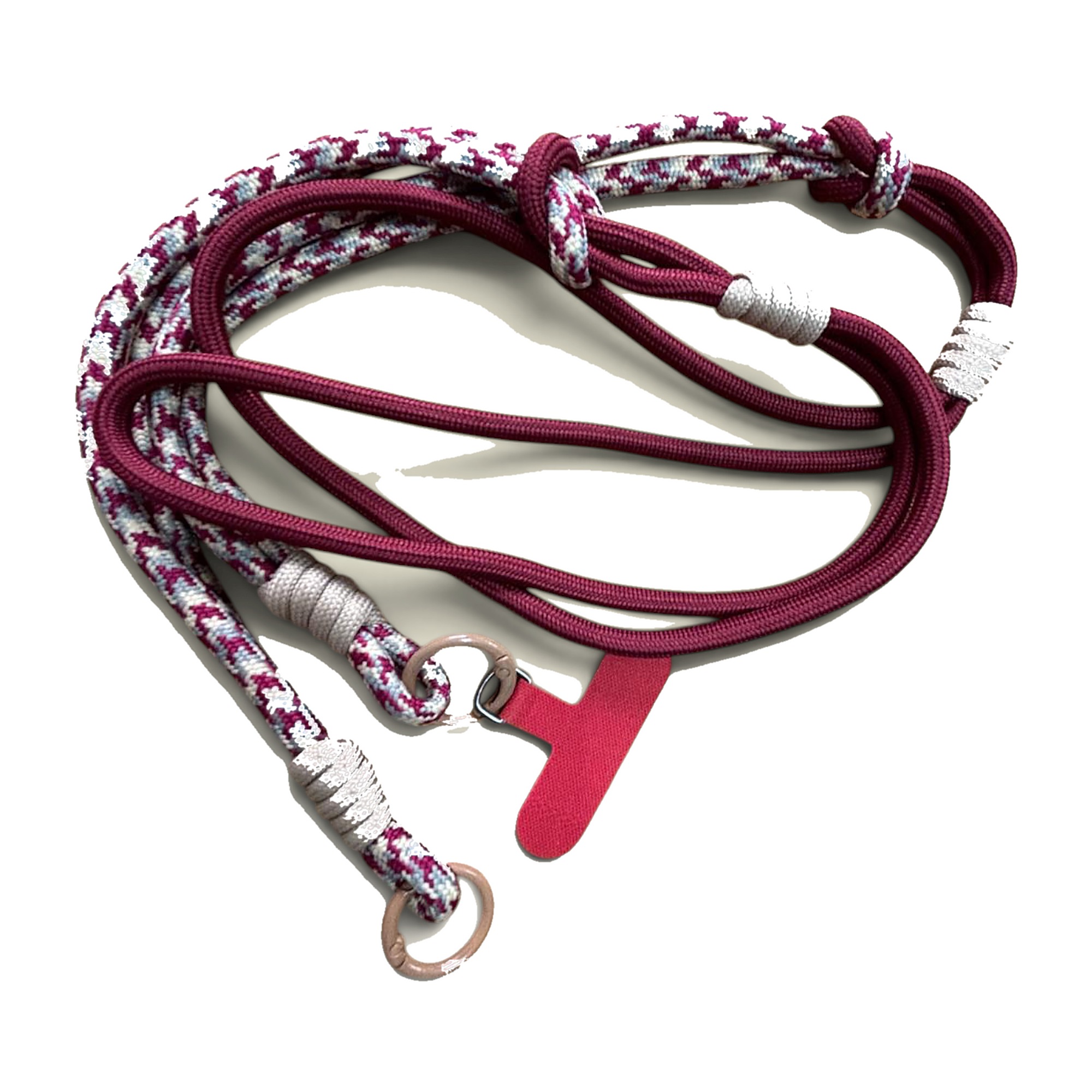 Cherry Static cross-body paracord phone strap, view 1